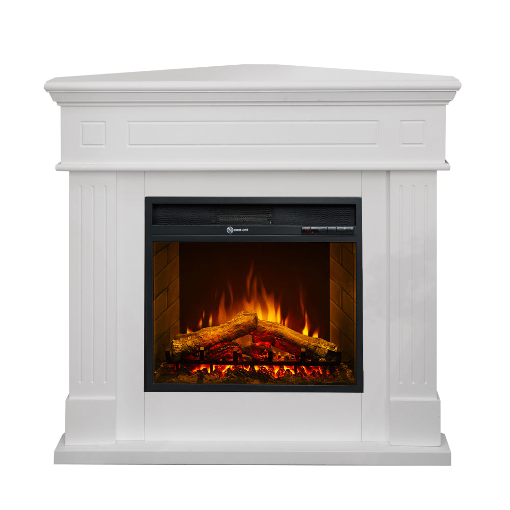 Camino elettrico caminetto da terra ad angolo FORD Bianco L110 x P63 x H102