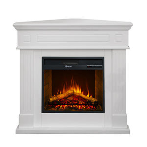 Camino elettrico caminetto da terra ad angolo FORD Bianco L110 x P63 x H102