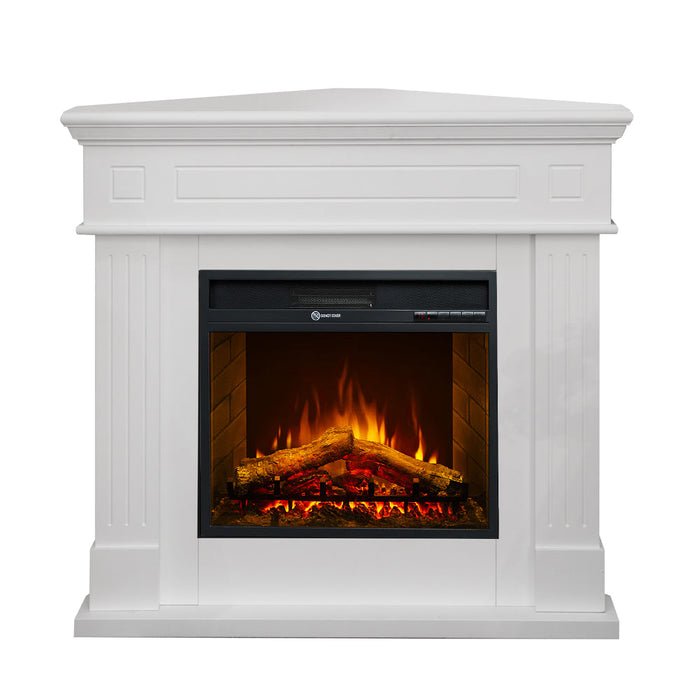 Camino elettrico caminetto da terra ad angolo FORD Bianco L110 x P63 x H102