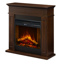 Camino elettrico caminetto da terra JEFFERSON in legno Noce L 89,5 x H90,5 x P28