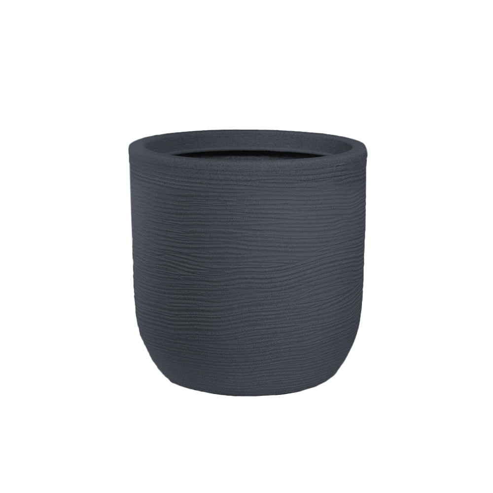 Vaso in resina da esterno interno per piante cilindro di design d.35x34h Raffaello Grigio