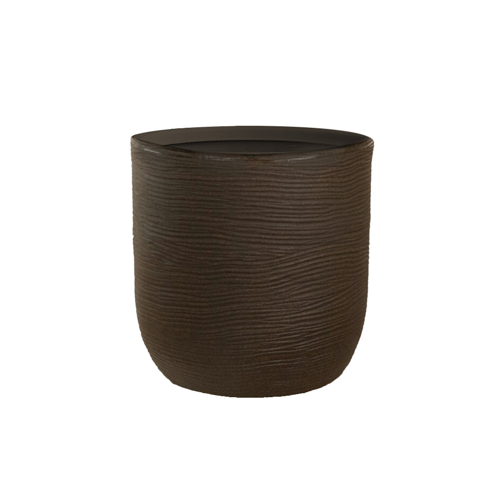 Vaso in resina da esterno interno per piante cilindro di design d.35x34h Raffaello Marrone