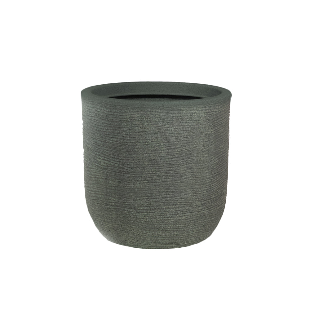 Vaso in resina da esterno interno per piante cilindro di design d.35x34h Raffaello Verde