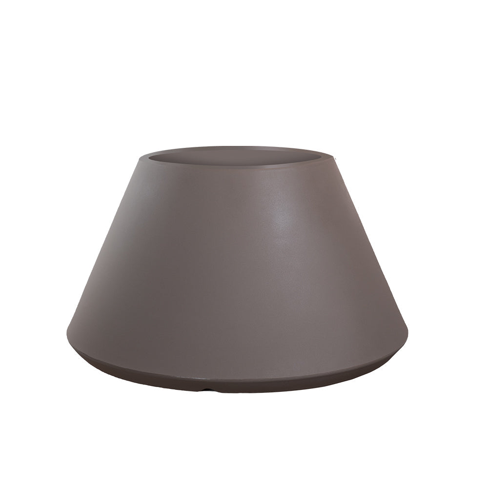 Vaso in resina da esterno interno per piante tondo conico design d.60x35h Stromboli Tortora