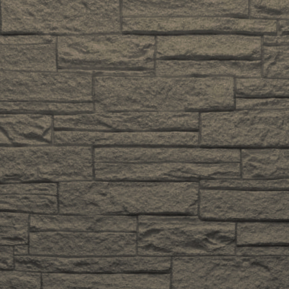 Pannello decorativo effetto pietra mattoni 3D set 12 pz 8,6 mt2 rivestimento murale in PU 120 x 60 x 2,5 Grigio Ardesia