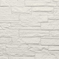 Pannello decorativo effetto pietra mattoni 3D set 12 pz 8,6 mt2 rivestimento murale in PU 120 x 60 x 2,5 Quarzite Bianco
