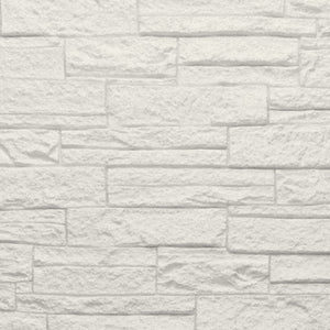 Pannello decorativo effetto pietra mattoni 3D set 12 pz 8,6 mt2 rivestimento murale in PU 120 x 60 x 2,5 Quarzite Bianco