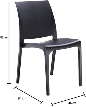 Sedia in resina impilabile made in Italy design per interno esterno SOFIA Nera 4 pz