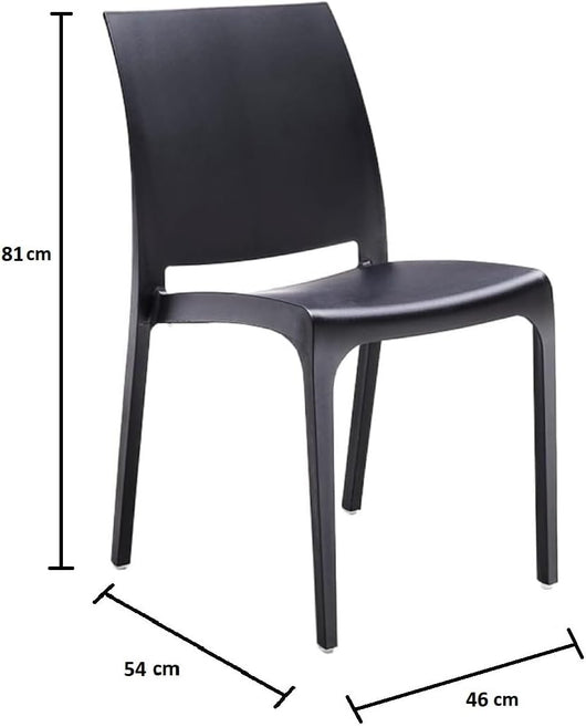 Sedia in resina impilabile made in Italy design per interno esterno SOFIA Nera 4 pz