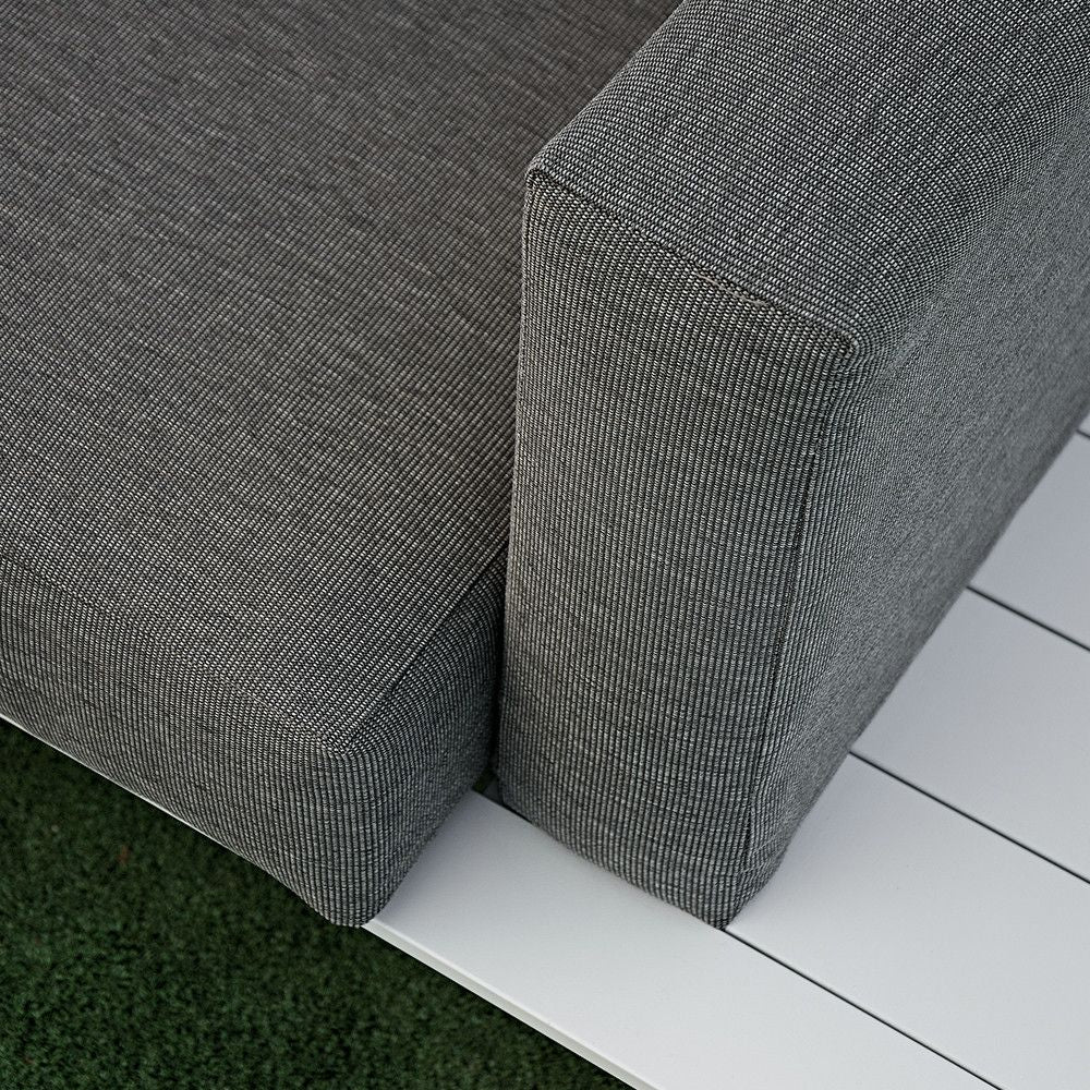 Set salottino Costa del Sol salotto in alluminio ad angolo Bianco e grigio