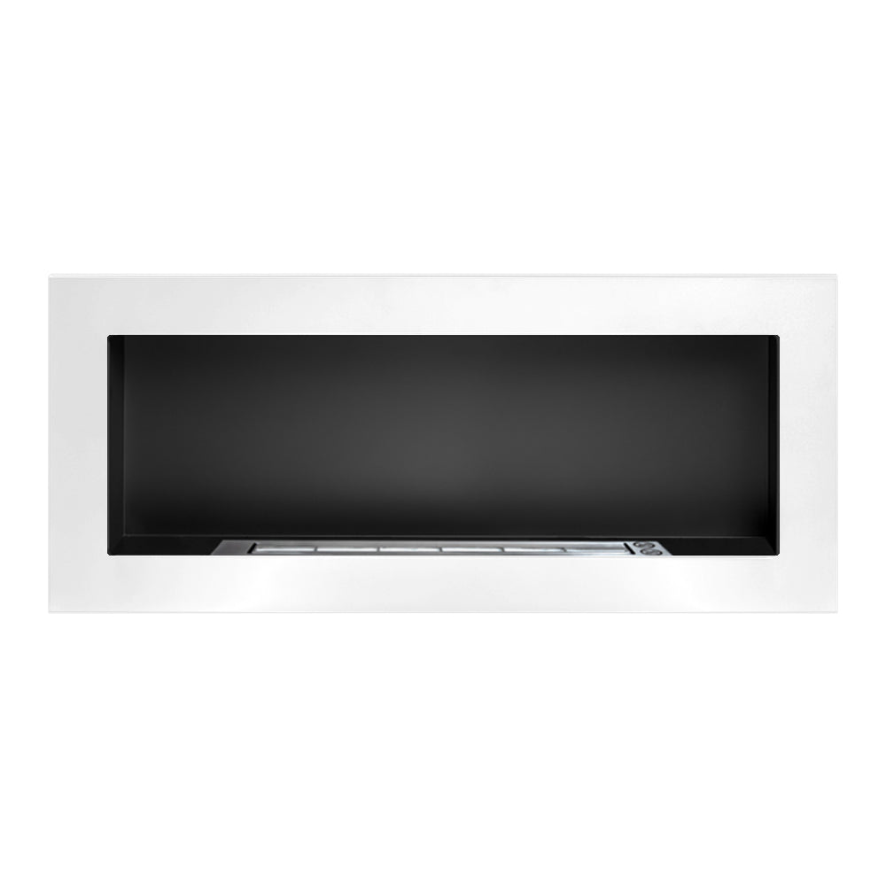 Camino a bioetanolo da parete o incasso Lucca Bianco L 90 x P 12 x H 40