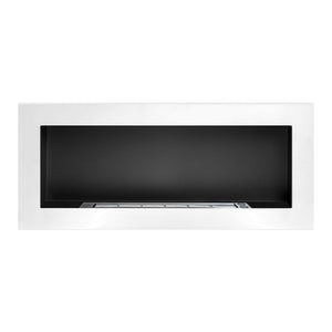 Camino a bioetanolo da parete o incasso Lucca Bianco L 90 x P 12 x H 40