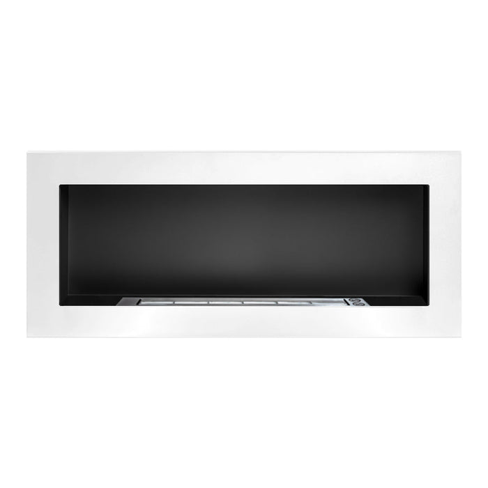 Camino a bioetanolo da parete o incasso Lucca Bianco L 90 x P 12 x H 40