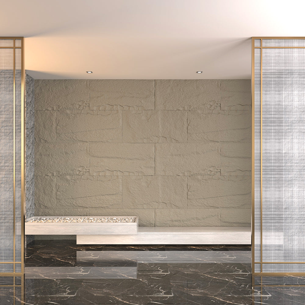 Pannello decorativo effetto roccia pietra 3D set 10 pz 7,2 mt2 rivestimento murale in PU 120 x 60 x 3 Grigio Cemento