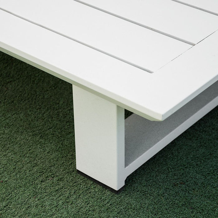 Set salottino Costa del Sol salotto in alluminio ad angolo Bianco e grigio