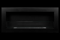 Camino a bioetanolo da parete o incasso Livorno Nero L 90 x P 12 x H 40 con vetro