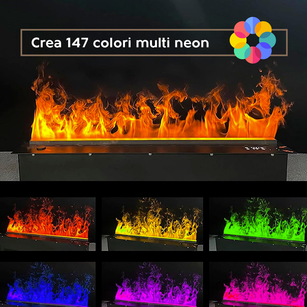 Camino elettrico a Vapore Acqueo 3D APP bruciatore inserto da incasso 75 PRO-LINE