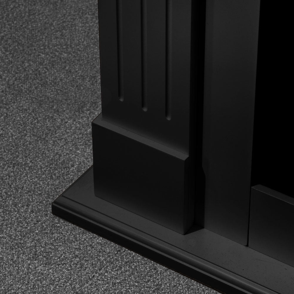 Camino elettrico caminetto da terra CAMBRIDGE in legno Nero 110x36x100h