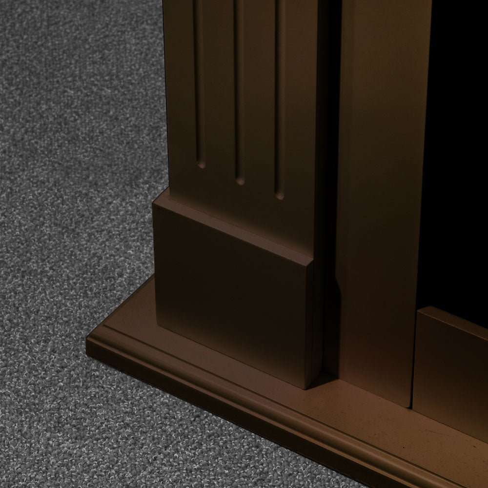 Camino elettrico caminetto da terra CAMBRIDGE in legno Noce 110x36x100h