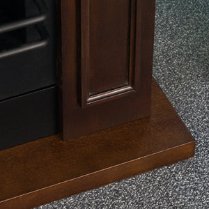 Camino elettrico caminetto da terra JEFFERSON in legno Noce L 89,5 x H90,5 x P28