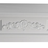 Cornice per camino rivestimento in legno L121xP38xH108 Truman Bianco