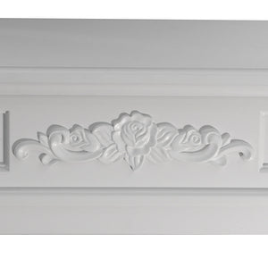 Cornice per camino rivestimento in legno L121xP38xH108 Truman Bianco