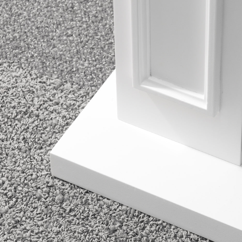 Cornice per camino rivestimento in legno L89,5xH90,5xP28 Jefferson Bianco