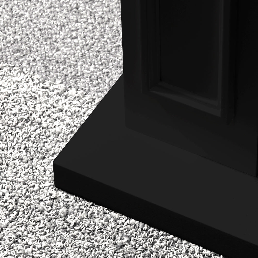 Cornice per camino rivestimento in legno L89,5xH90,5xP28 Jefferson Nero