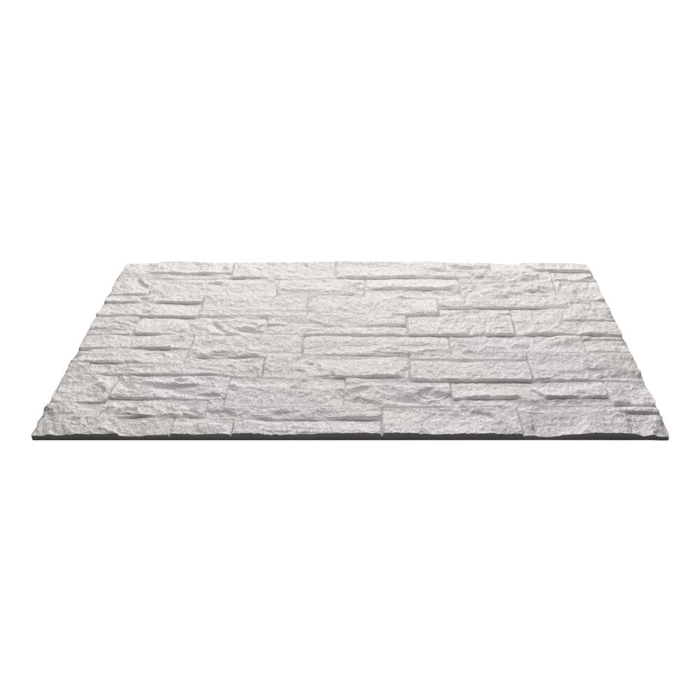 Pannello decorativo effetto pietra mattoni 3D set 12 pz 8,6 mt2 rivestimento murale in PU 120 x 60 x 2,5 Quarzite Bianco