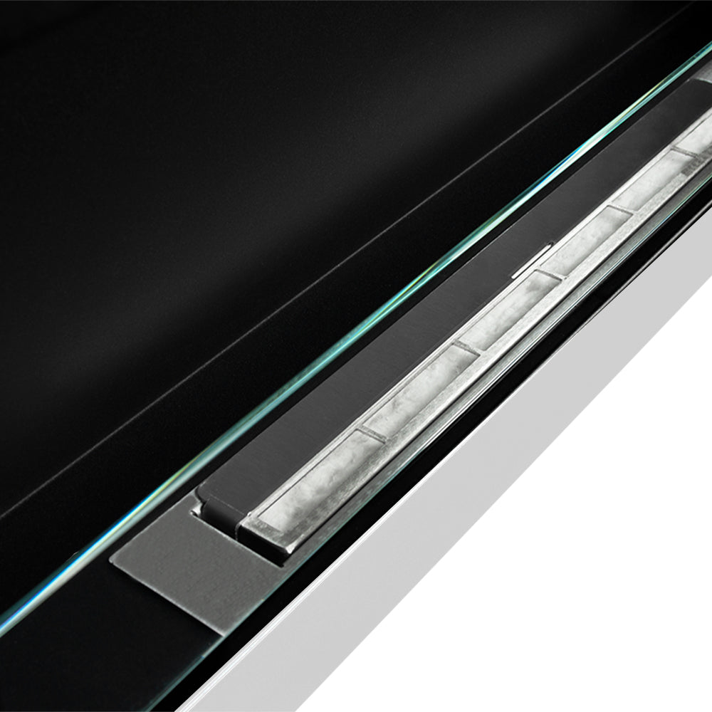 Camino a bioetanolo da parete o incasso Livorno Bianco L 90 x P 12 x H 40 con vetro