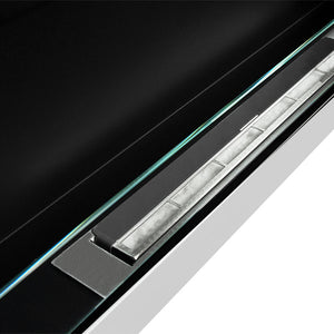 Camino a bioetanolo da parete o incasso Livorno Bianco L 90 x P 12 x H 40 con vetro