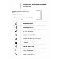 Pannello decorativo effetto roccia pietra 3D set 10 pz 7,2 mt2 rivestimento murale in PU 120 x 60 x 3 Tufo