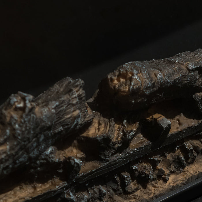 Camino elettrico caminetto da terra CAMBRIDGE in legno Noce 110x36x100h