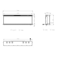 Camino elettrico da parete caminetto a incasso 3 Lati BOSTON130 L127 x P20 x H44