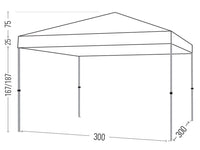 Gazebo richiudibile pieghevole 3 X 3 PVC Bianco impermeabile Easy