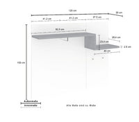  Appendiabiti moderno, finitura bianco lucido e ardesia, made in Italy ZTC32903240 