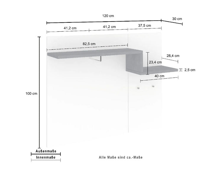  Appendiabiti moderno, finitura bianco lucido e ardesia, made in Italy ZTC32903240 