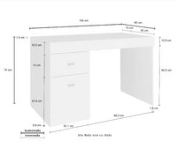 Scrivania 1 anta e 1 cassetto bianco larice, made in Italy, ZTC33432720