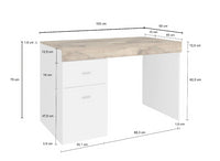 Scrivania 1 anta e 1 cassetto bianco lucido e pero, made in Italy, ZTC58687452 