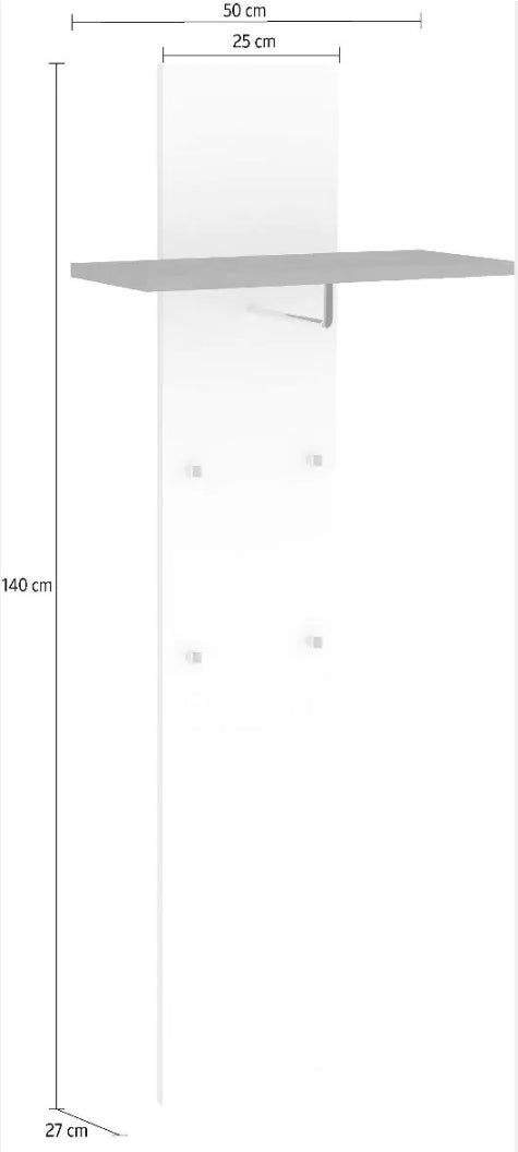Appendiabiti da ingresso, bianco lucido e ardesia, made in Italy, ZTC65793464