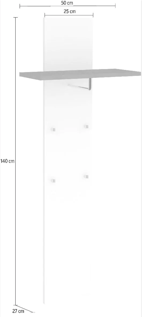 Appendiabiti da ingresso, bianco lucido e ardesia, made in Italy, ZTC65793464