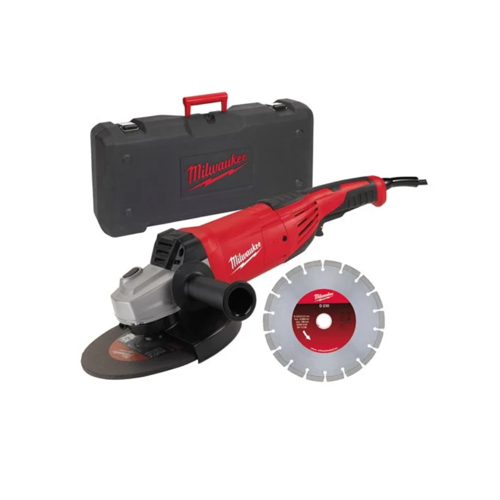 Smerigliatrice Angolare 2200 W Milwaukee AG 22-230 D-SET DMS
