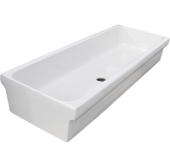 Lavabo a canale 120x45 cm Galassia Bianco