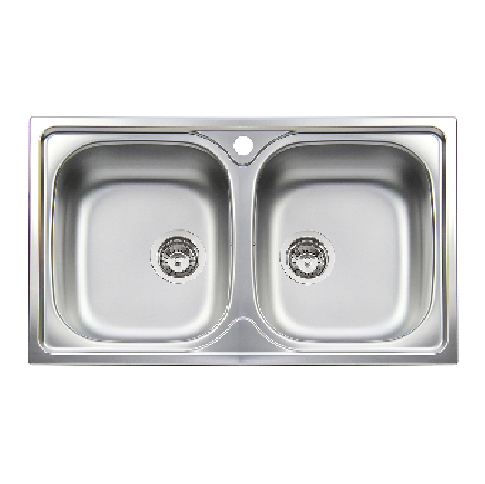 Lavello inox 86 cm da incasso a due bacinelle Cromato