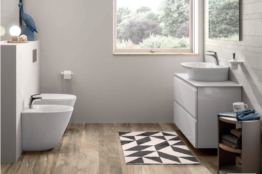 Sanitari filomuro Rak Ceramics serie SENSATION vaso, bidet, copriwater soft-close - Bianco Lucido