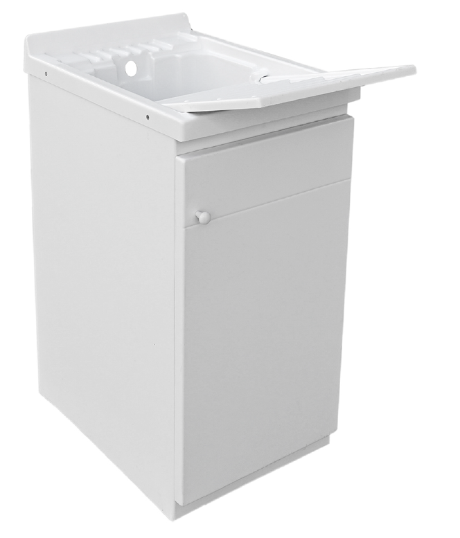 Lavatoio 45x60 con mobile ad 1 anta in ABS con tavola in propilene - Bianco