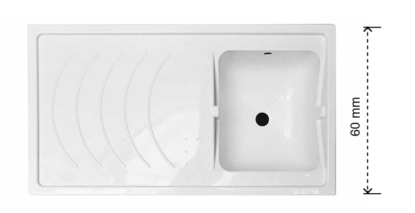 Mobile in legno con lavatoio + coprilavatrice mod. Idex - Versione DX