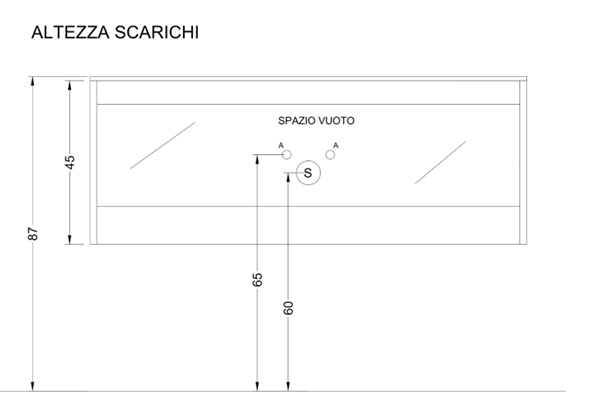 Composizione mobile bagno sospeso con cassetti cm 120 mod. TALIA - Bianco Lucido