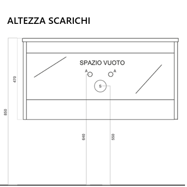 Composizione mobile bagno sospeso con cassetti cm 90 cannettato mod. STICK - Tortora Opaco