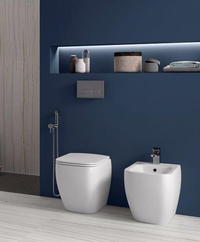Sanitari filo muro Metropolitan Rak Ceramics: WC, Bidet, Copriwater Bianco